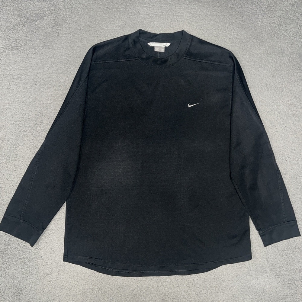 Nike Sweater Men's Sz XL Black Embroider Swoosh Logo Athletic Pullover H30207H0N